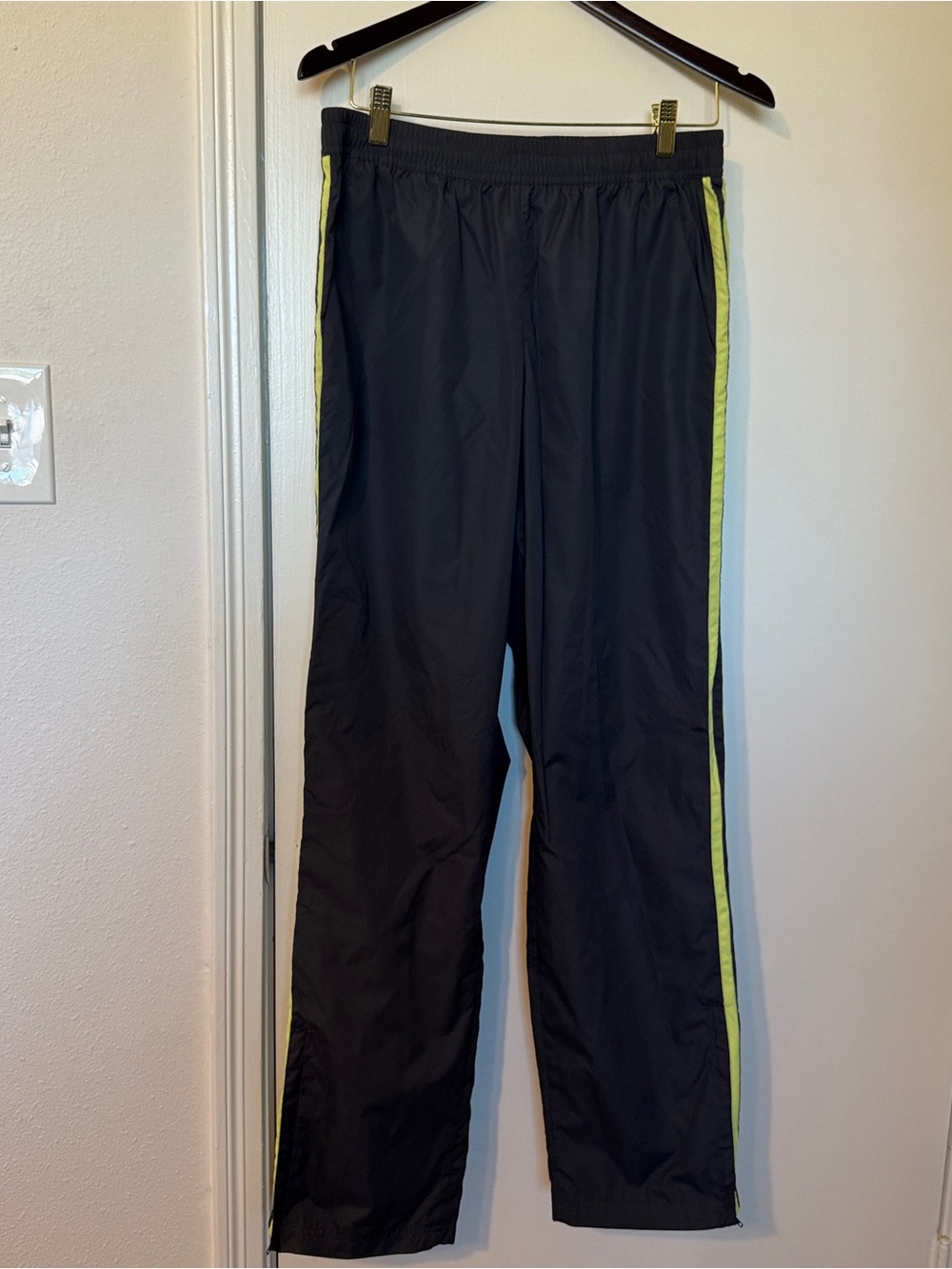 bcg Black Joggers with Neon Yellow Side Stripe